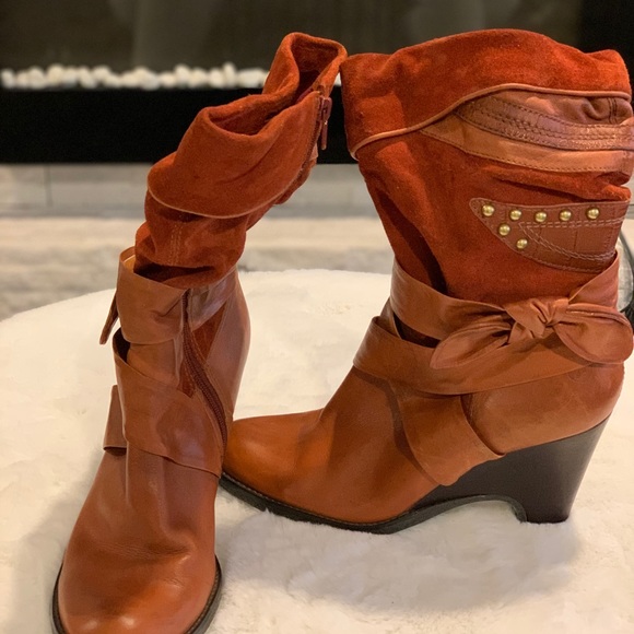 Bronx Brand Suede/Leather Ankle Bootie 10 - Picture 1 of 5